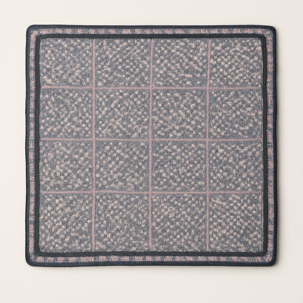 Couverture bébé en crochet – Tons doux gris & rose, fait main